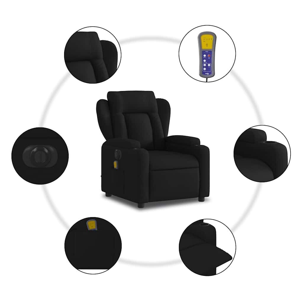 Electric Massage Recliner Chair Black Fabric Price