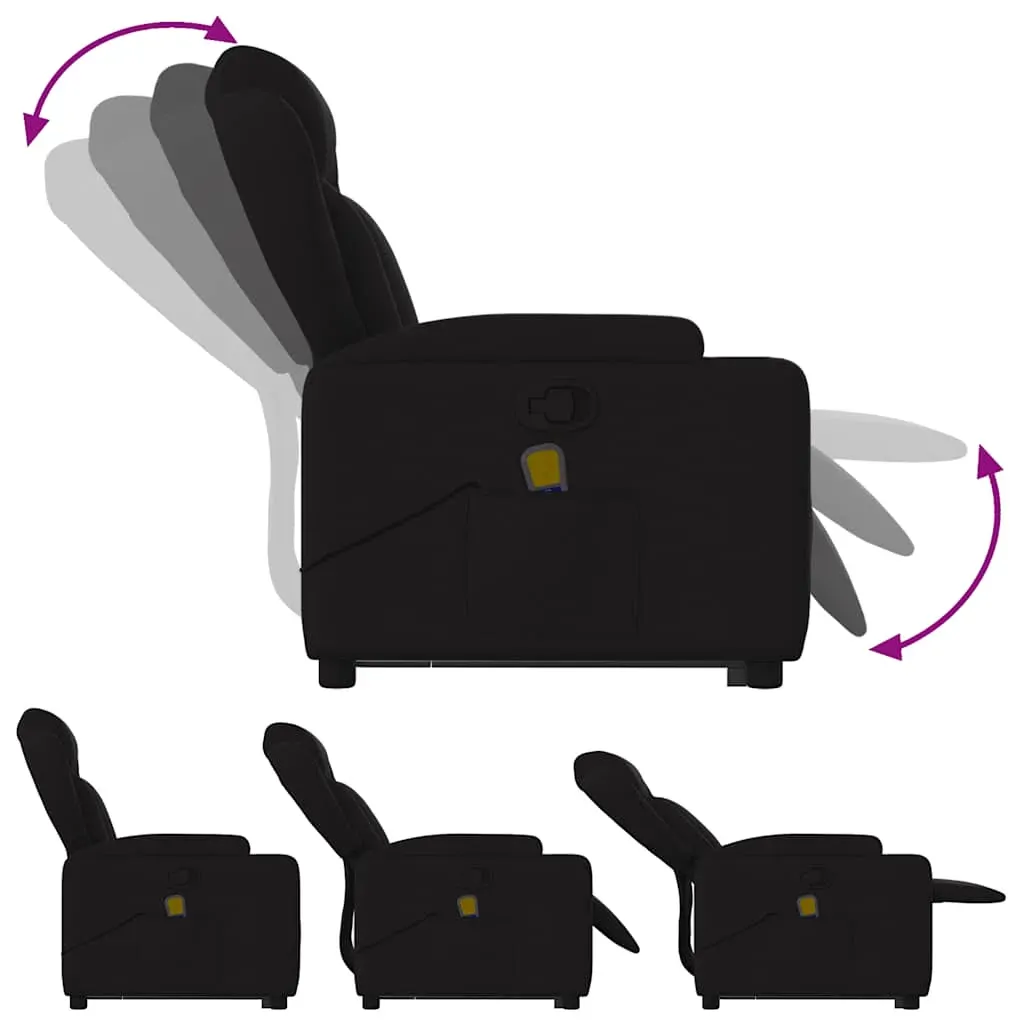 Stand up Massage Recliner Chair Black Fabric Price