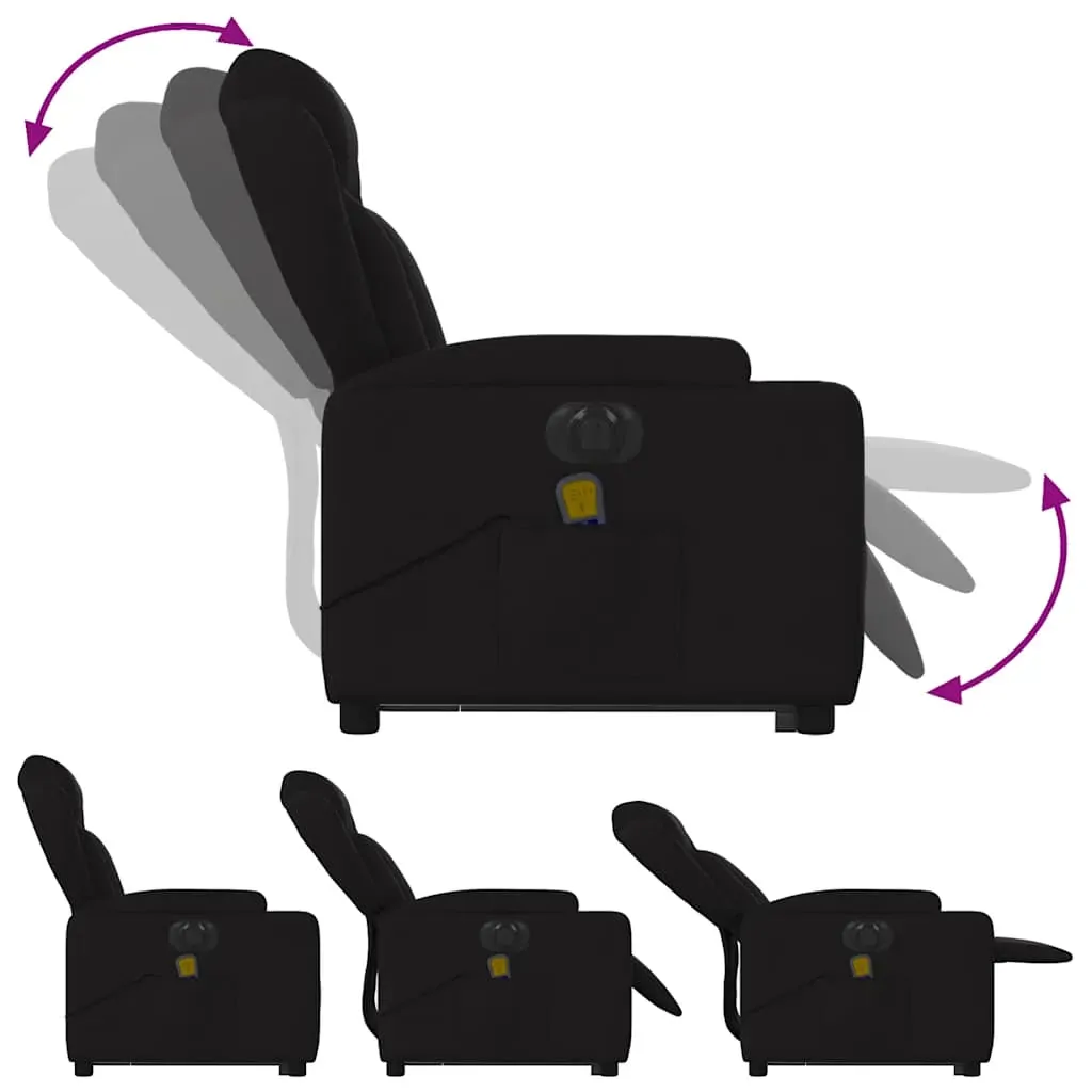 Electric Stand up Massage Recliner Chair Black Fabric Price