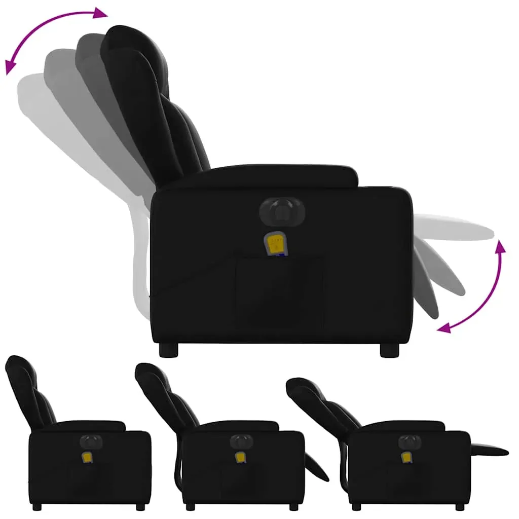 Electric Massage Recliner Chair Black Faux Leather Price