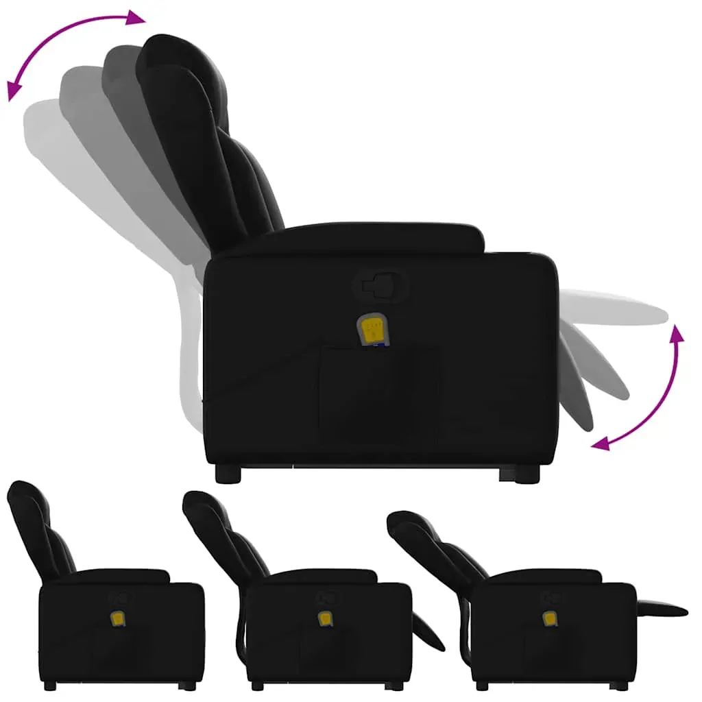 Stand up Massage Recliner Chair Black Faux Leather Price
