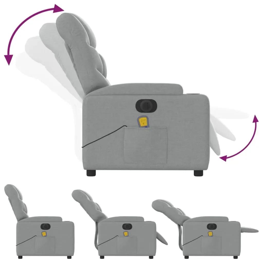 Electric Massage Recliner Chair Light Grey Fabric Price