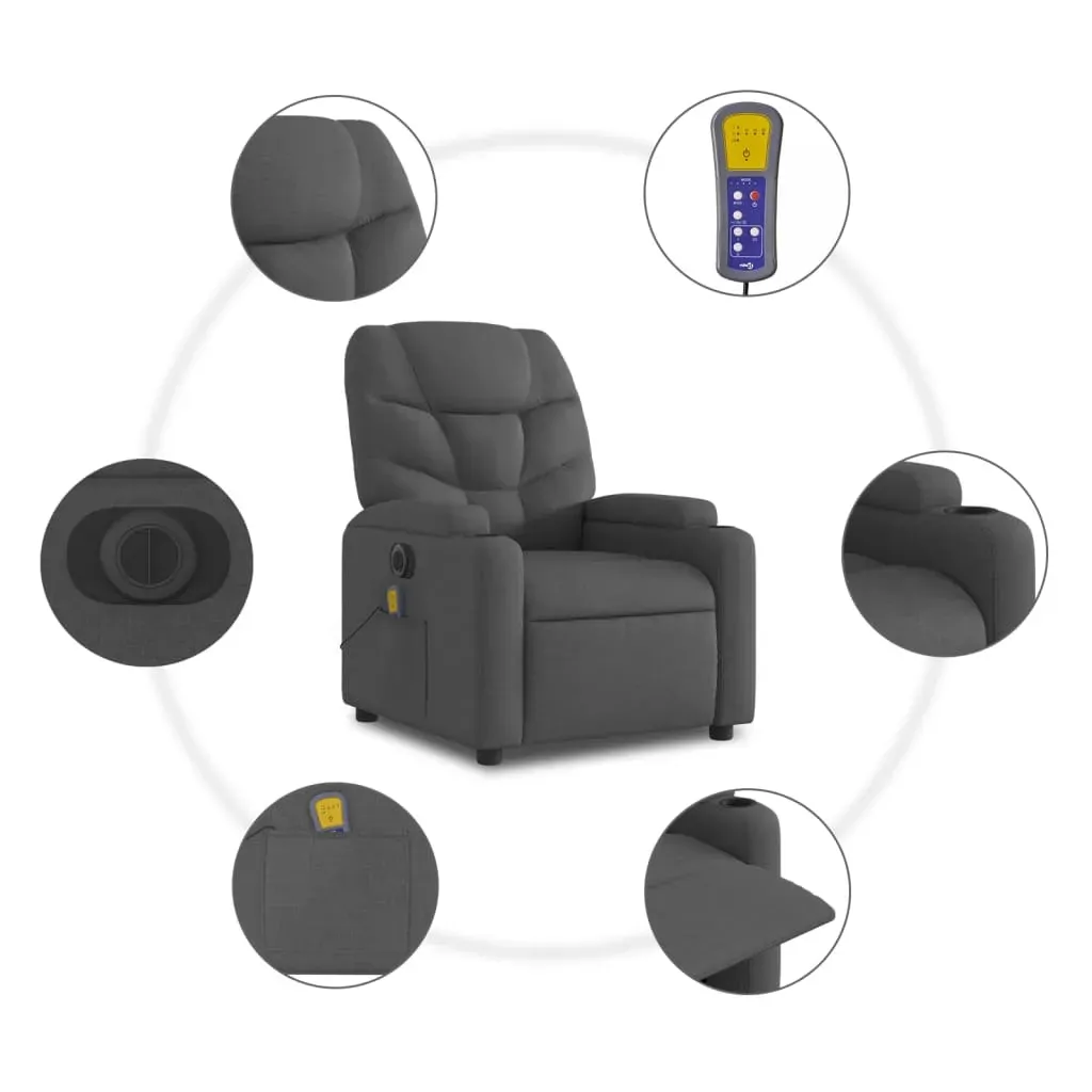 Electric Massage Recliner Chair Dark Grey Fabric Price