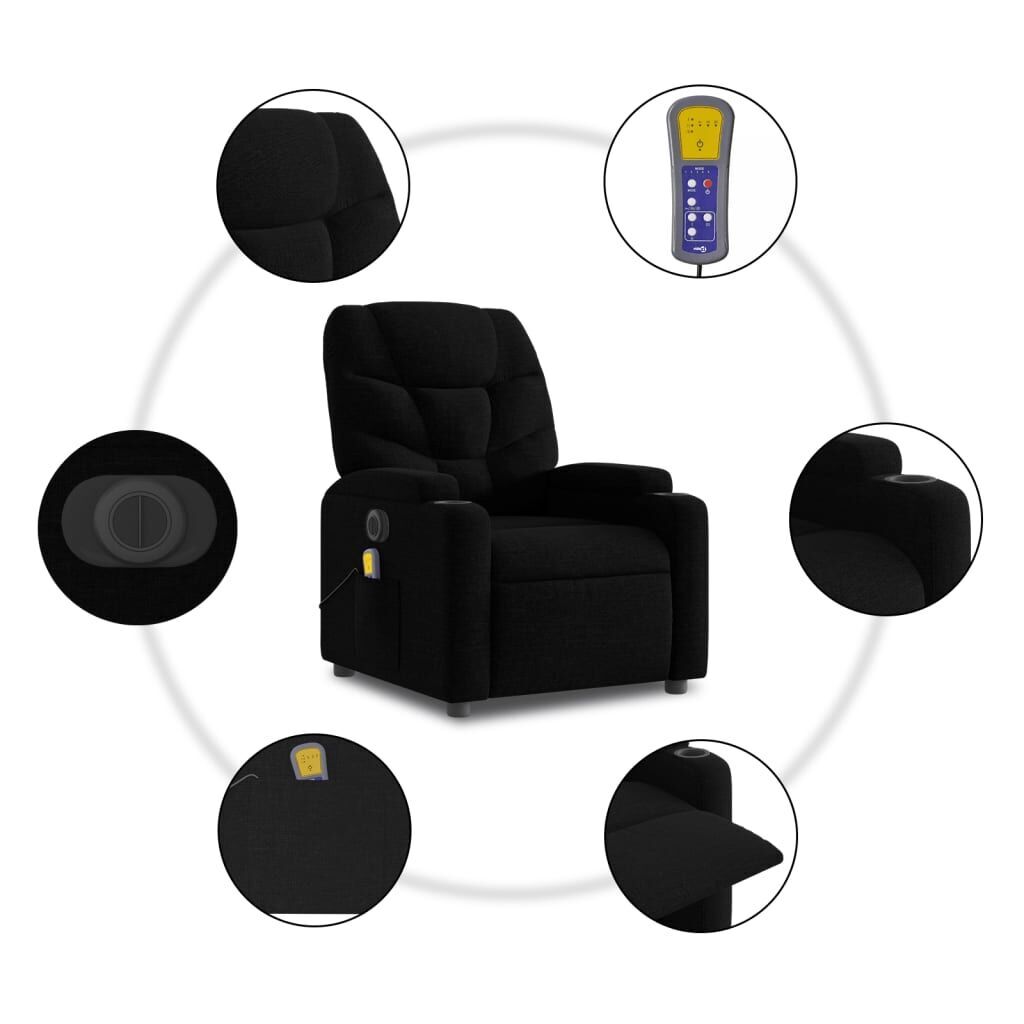 Electric Massage Recliner Chair Black Fabric Price