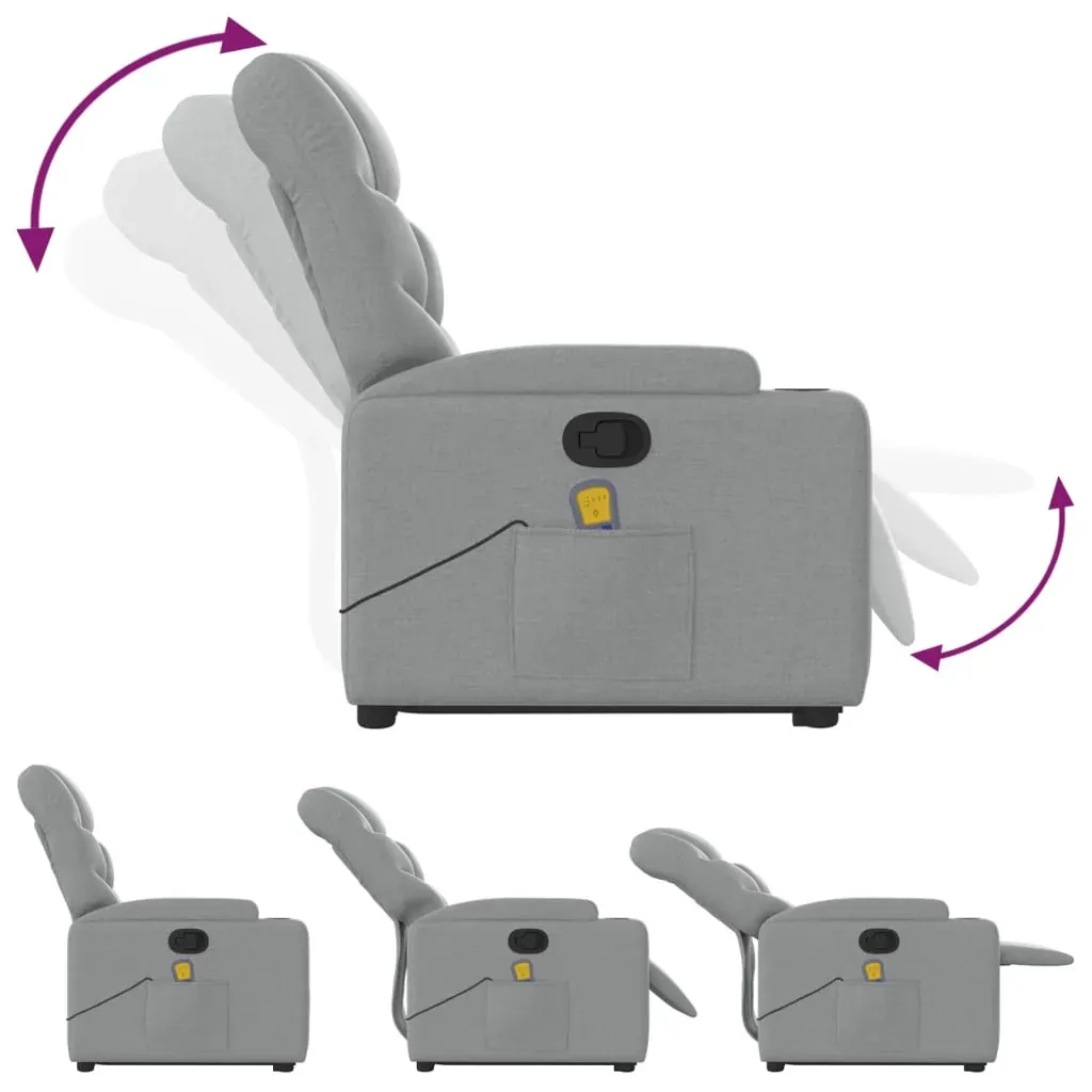 Stand up Massage Recliner Chair Light Grey Fabric Price