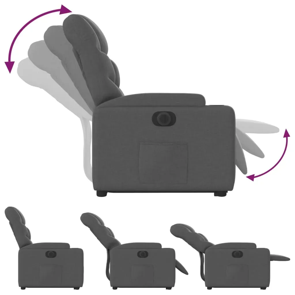 Electric Stand up Recliner Chair Dark Grey Fabric Price