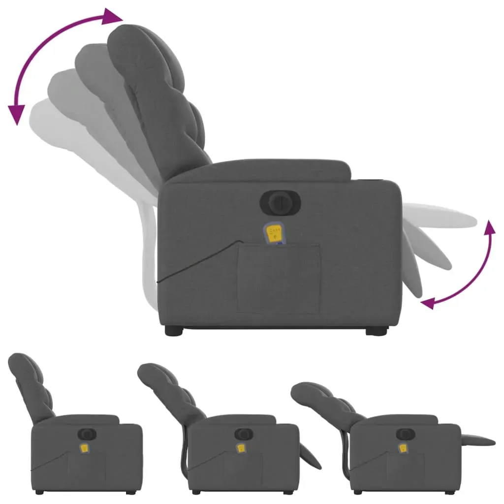 Electric Stand up Massage Recliner Chair Dark Grey Fabric Price