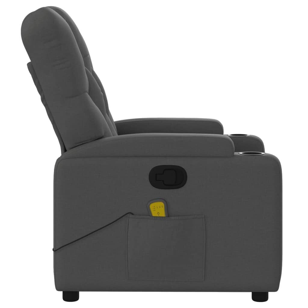 Massage Recliner Chair Dark Grey Fabric Price