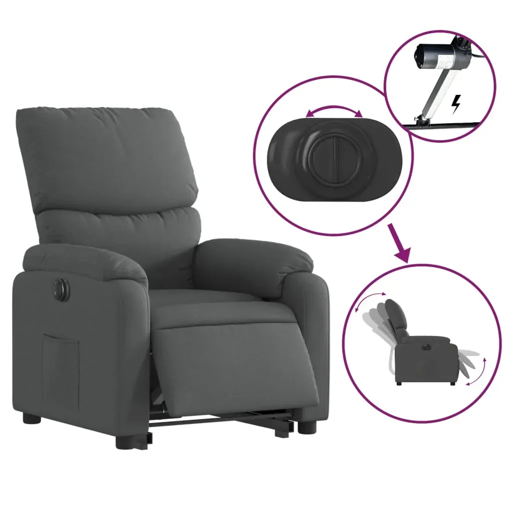 Electric Stand up Recliner Chair Dark Grey Fabric Price