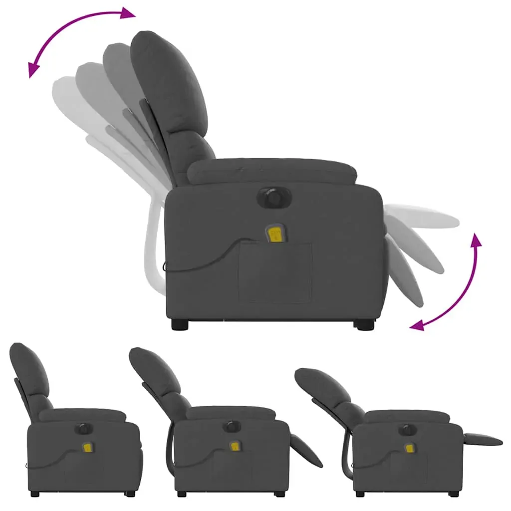 Electric Stand up Massage Recliner Chair Dark Grey Fabric Price
