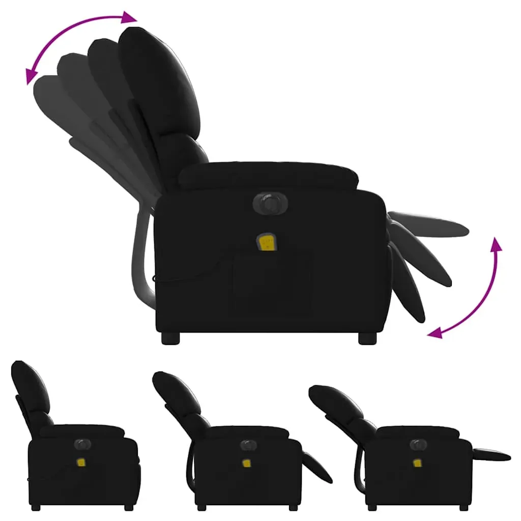 Electric Massage Recliner Chair Black Faux Leather Price