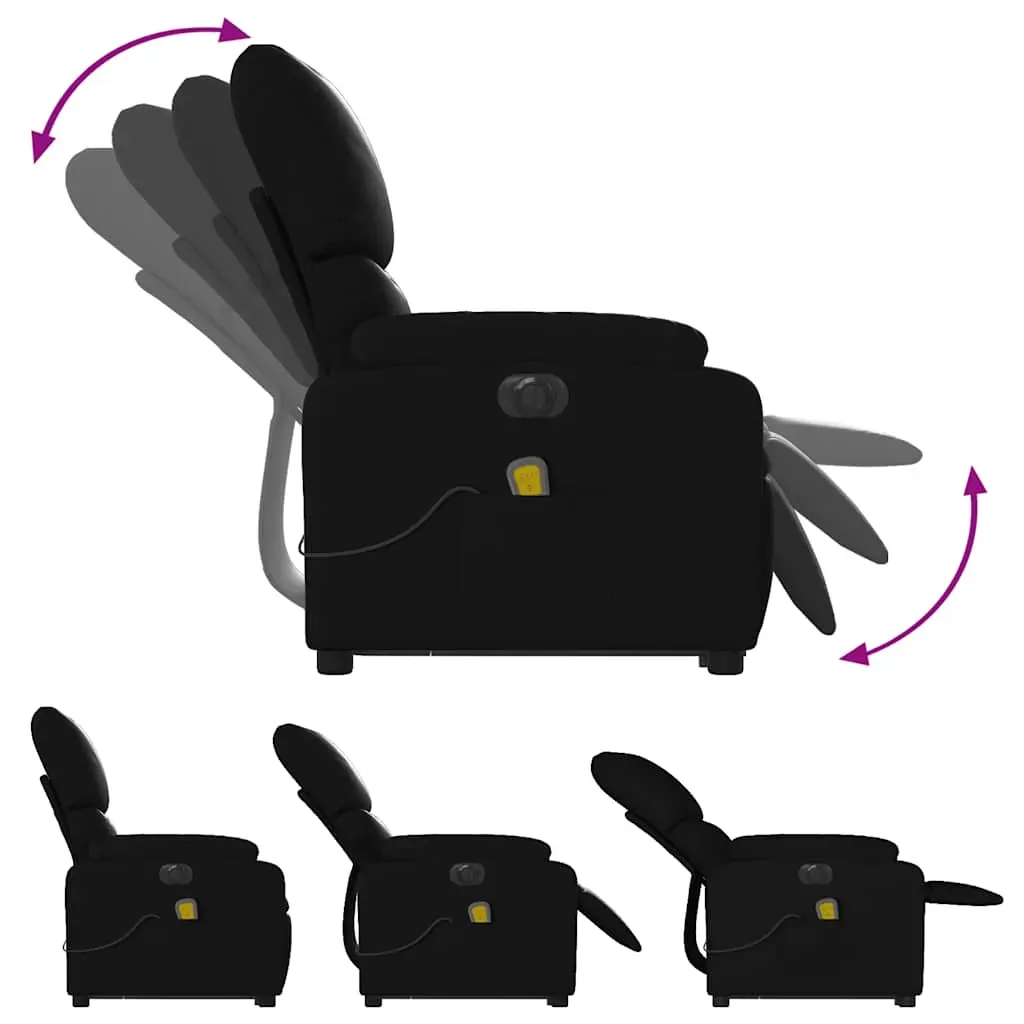 Electric Stand up Massage Recliner Chair Black Faux Leather Price