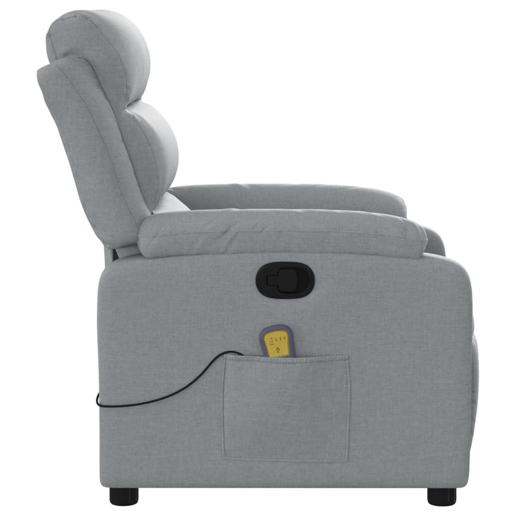 Massage Recliner Chair Light Grey Fabric Price