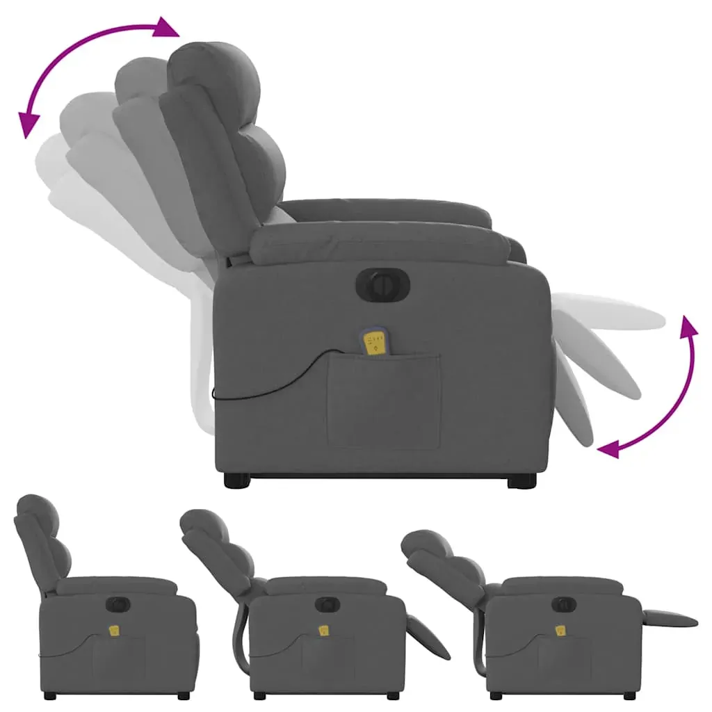 Electric Stand up Massage Recliner Chair Dark Grey Fabric Price