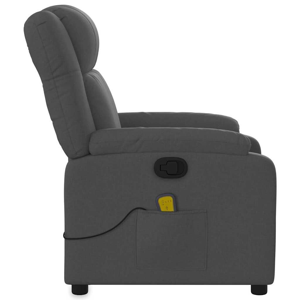 Massage Recliner Chair Dark Grey Fabric Price