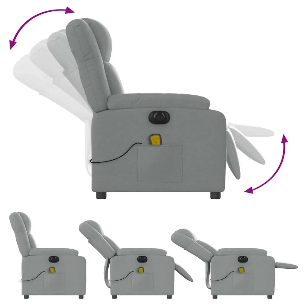 Electric Massage Recliner Chair Light Grey Fabric Price