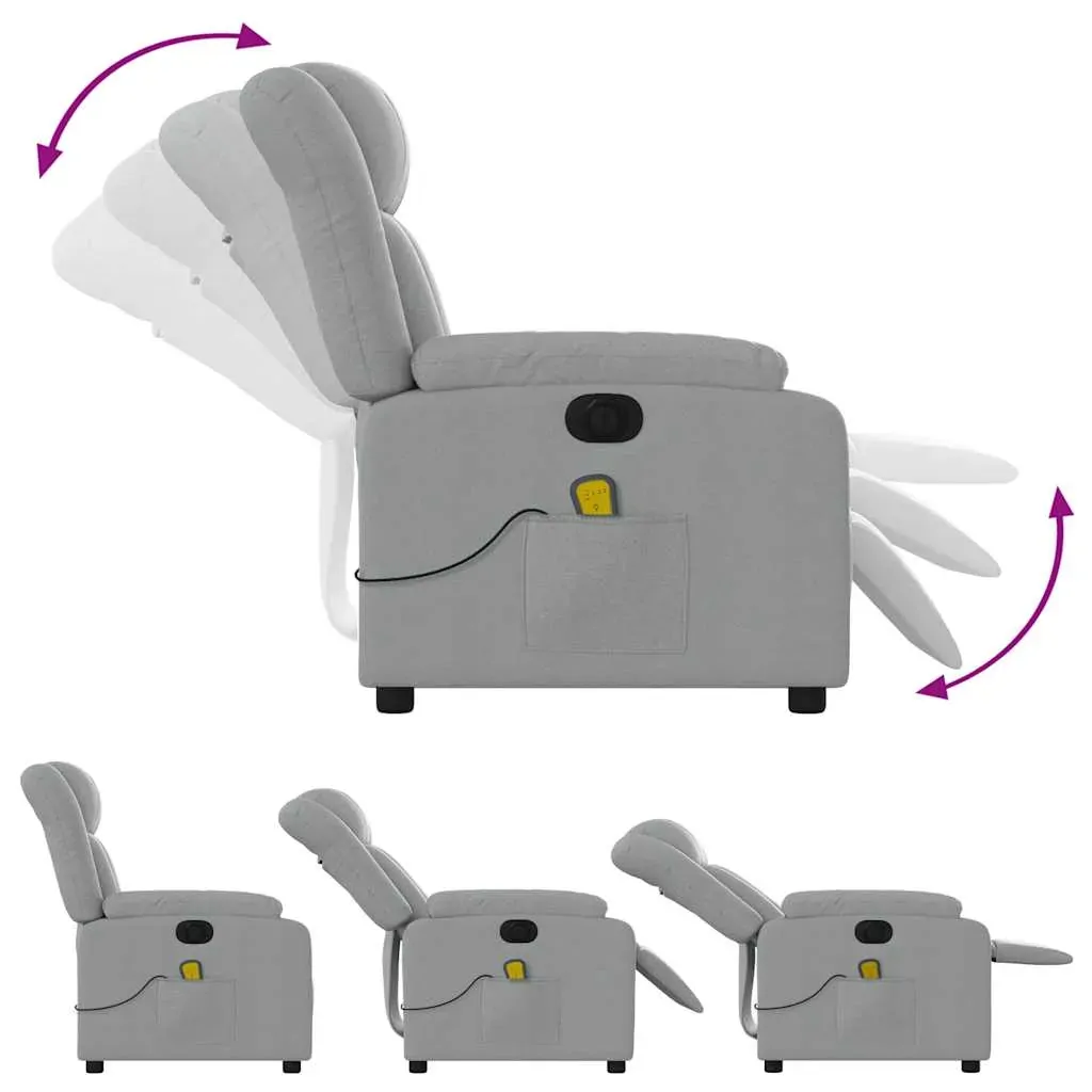 Electric Massage Recliner Chair Light Grey Fabric Price