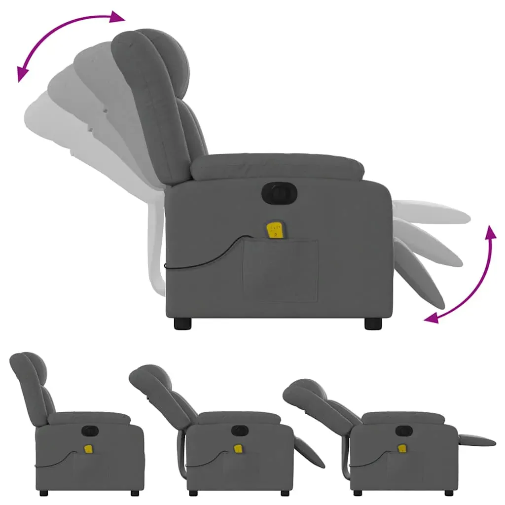 Electric Massage Recliner Chair Dark Grey Fabric Price