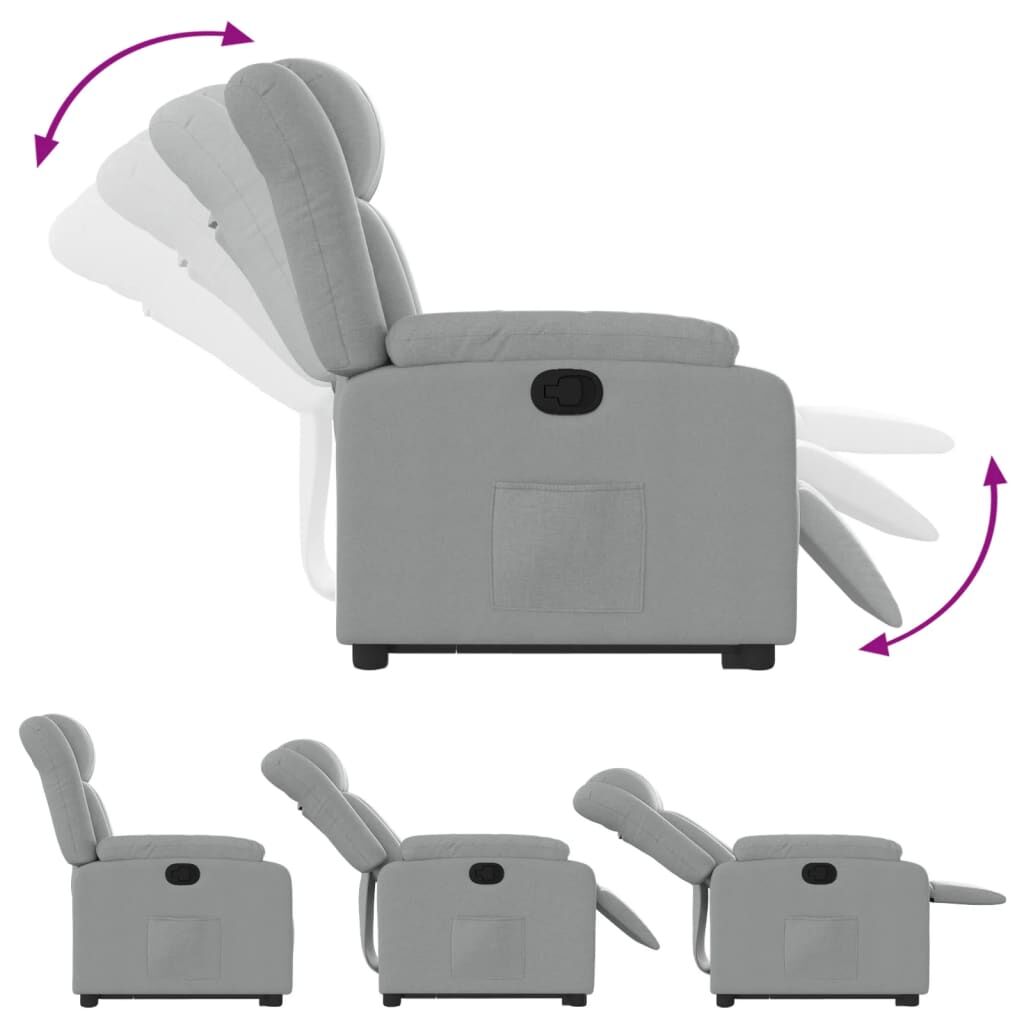 Stand up Massage Recliner Chair Light Grey Fabric Price