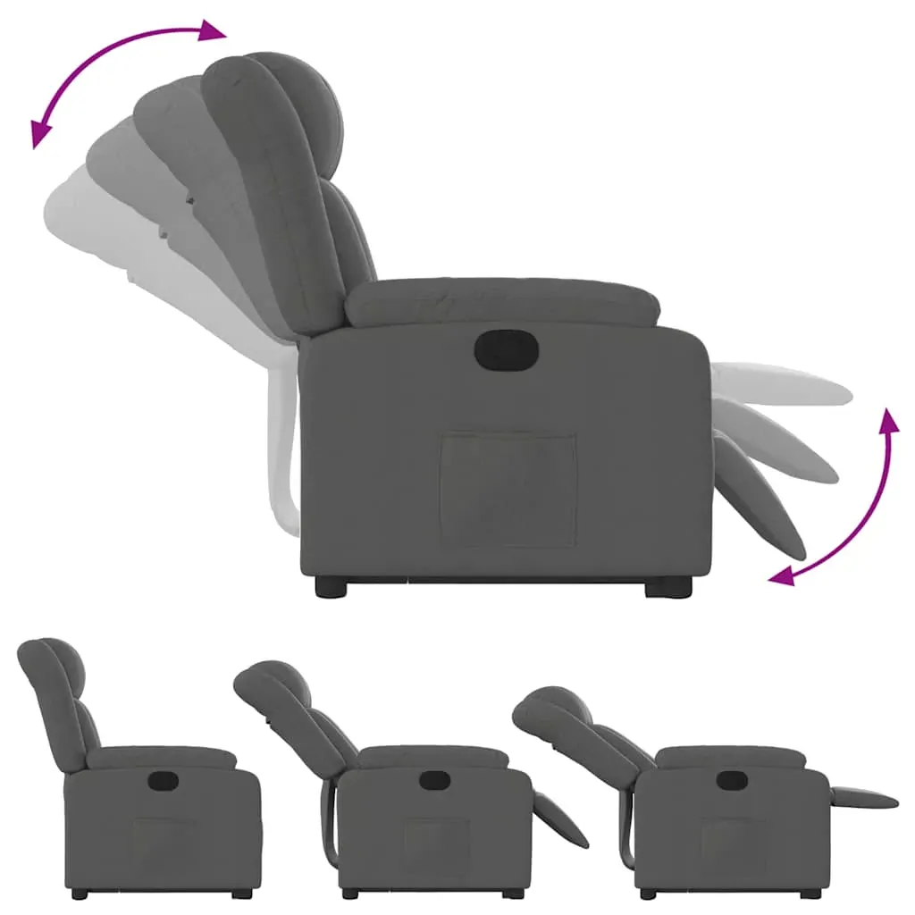 Stand up Massage Recliner Chair Dark Grey Fabric Price