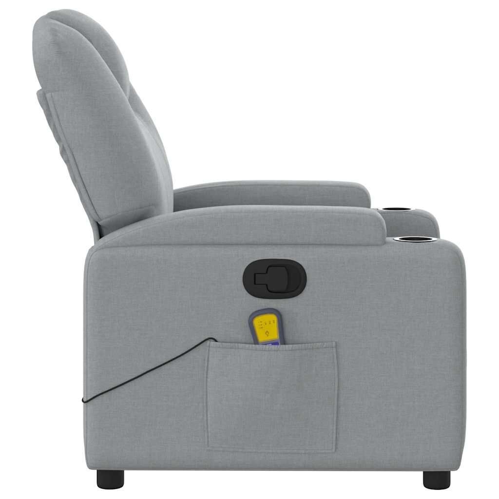 Massage Recliner Chair Light Grey Fabric Price