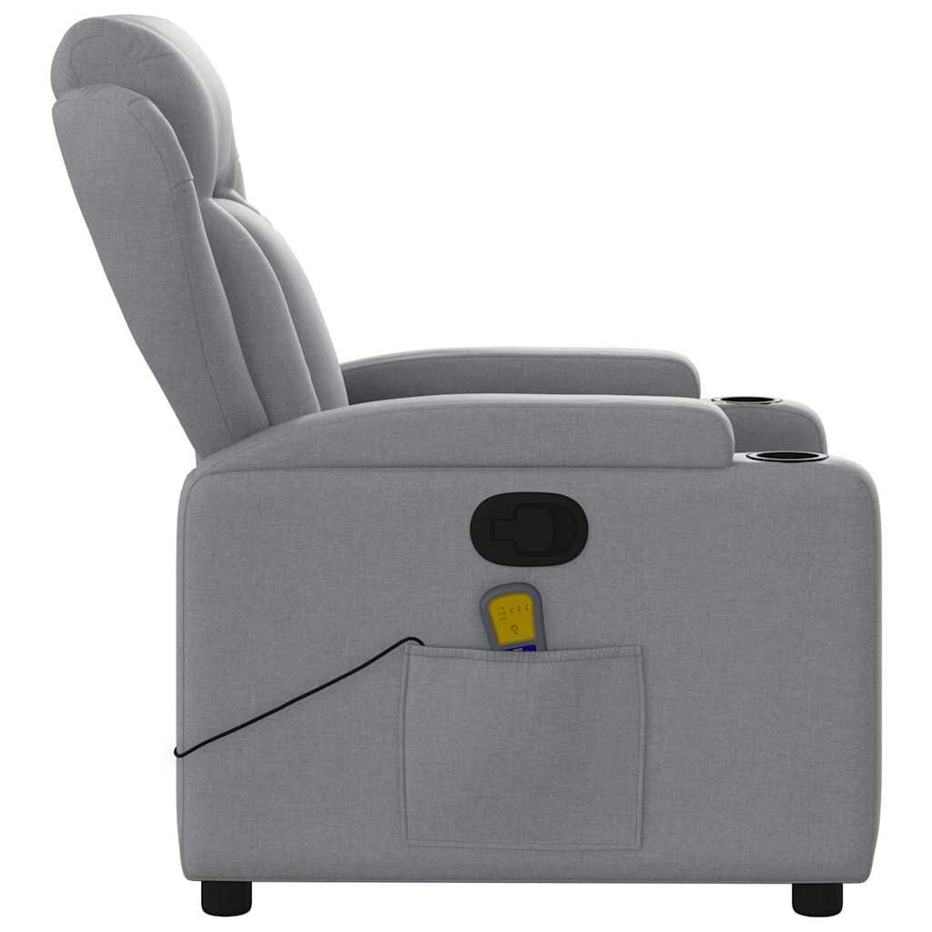 Massage Recliner Chair Light Grey Fabric Price