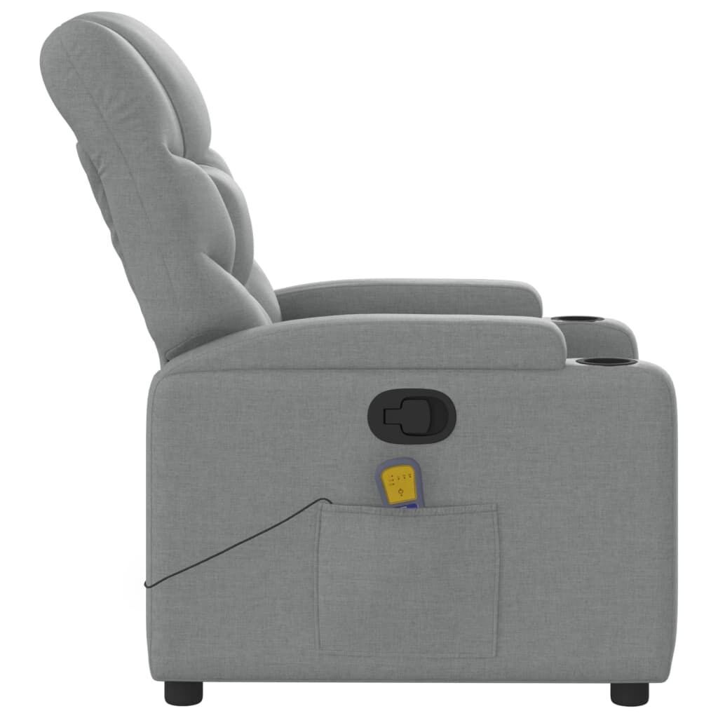 Massage Recliner Chair Light Grey Fabric Price