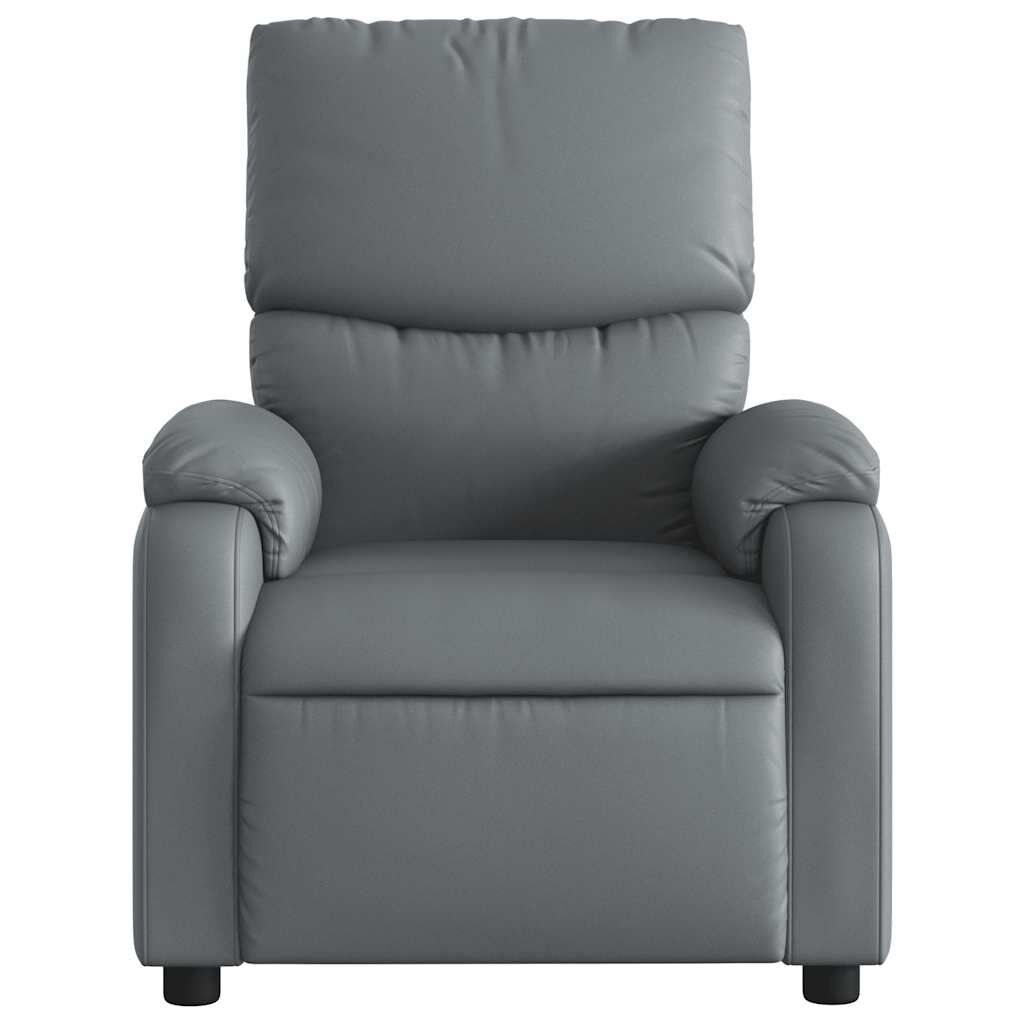 Massage Recliner Chair Grey Faux Leather Price