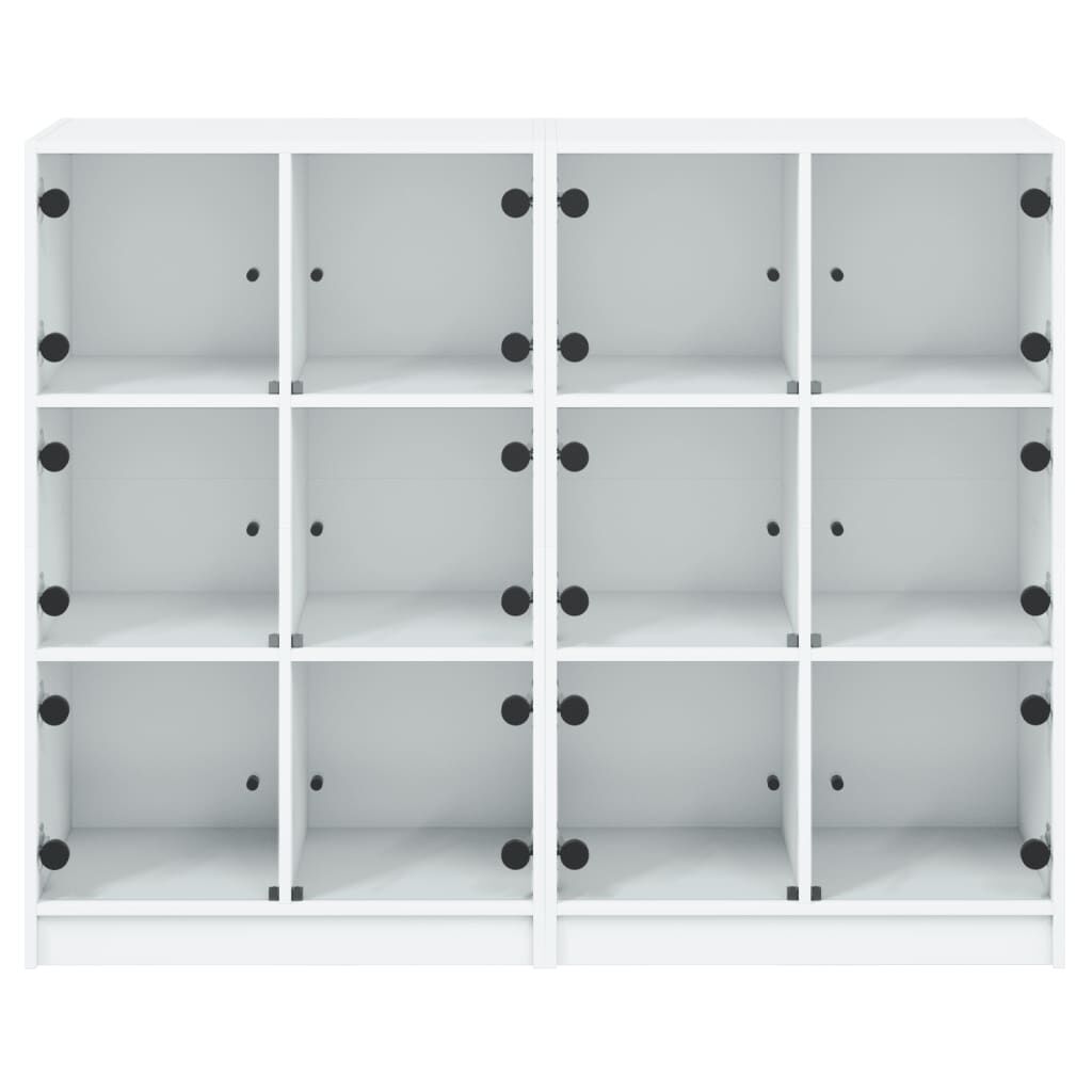 Bookcase with Doors White 136x37x109 cm Engineered Wood Price