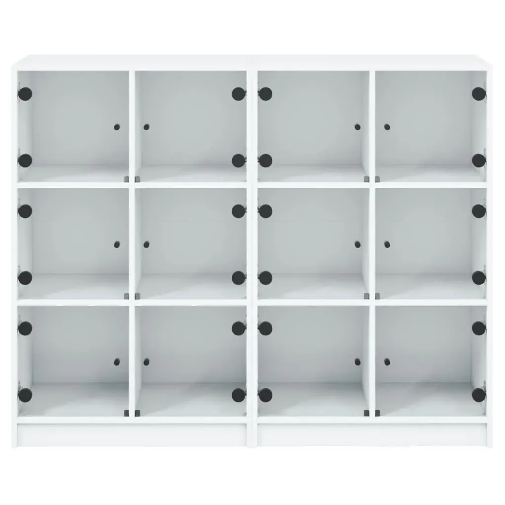 Bookcase with Doors White 136x37x109 cm Engineered Wood Price
