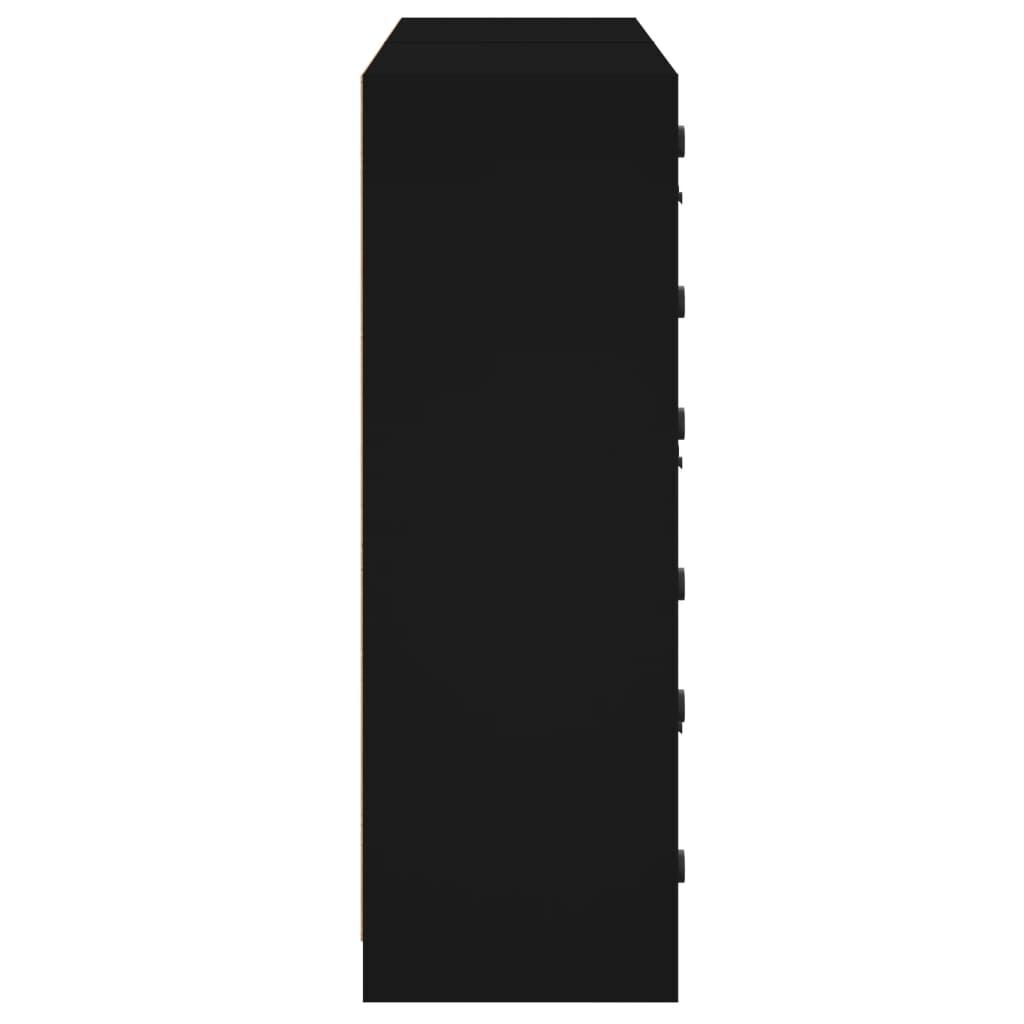 Bookcase with Doors Black 136x37x109 cm Engineered Wood Price