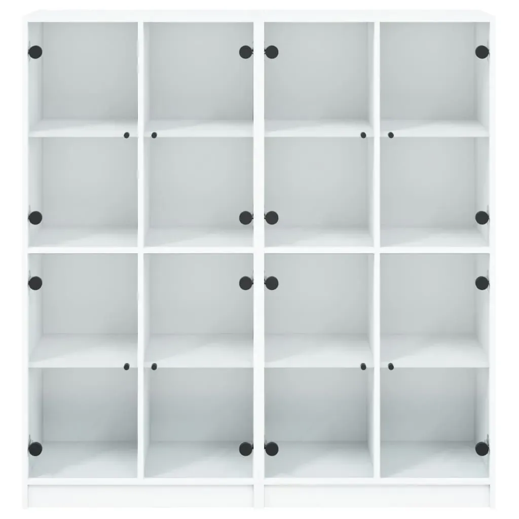 Bookcase with Doors White 136x37x142 cm Engineered Wood Price
