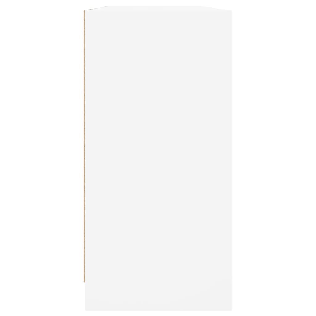 Bookcase with Doors White 204x37x75 cm Engineered Wood Price
