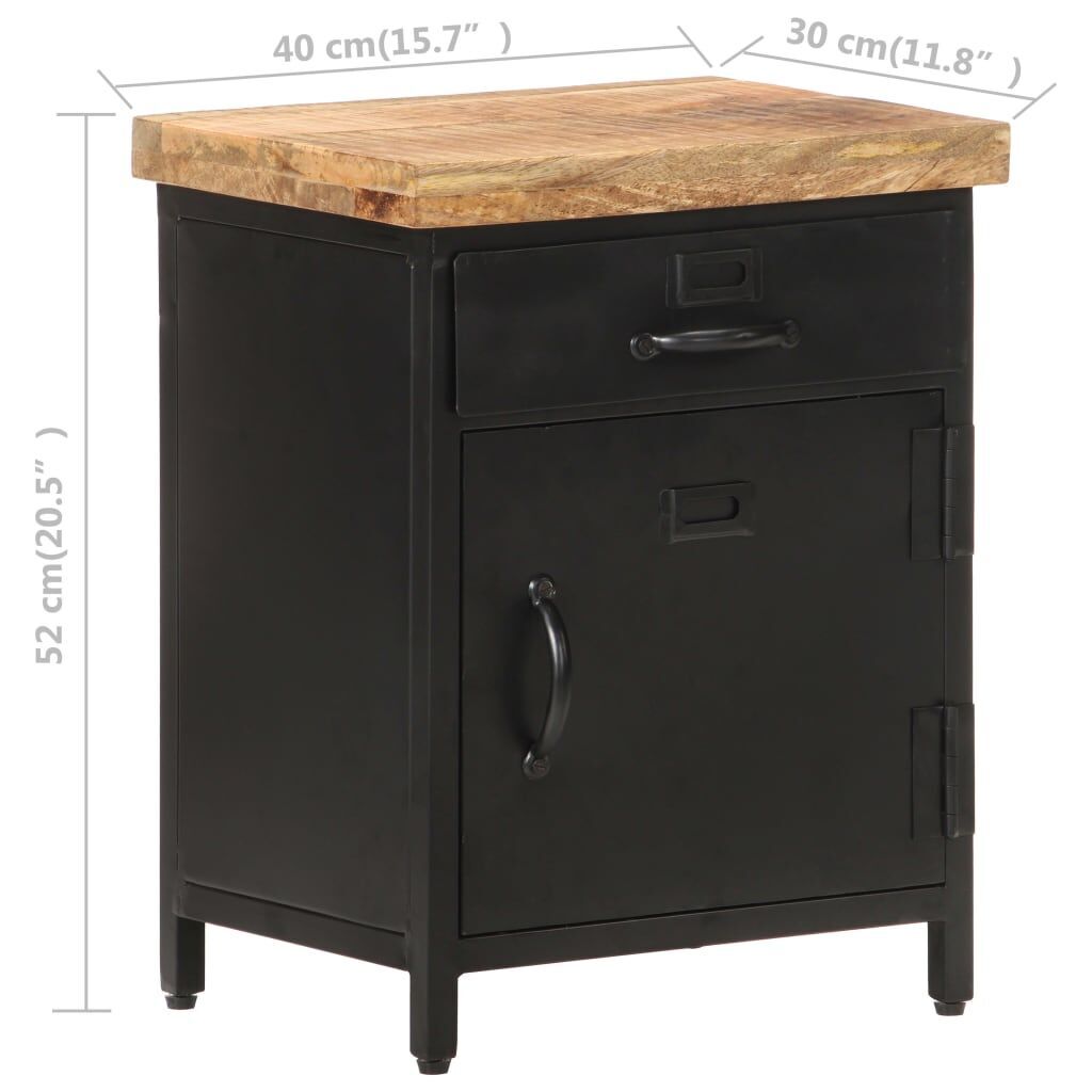 Bedside Cabinet 40x30x52 cm Rough Mango Wood Price