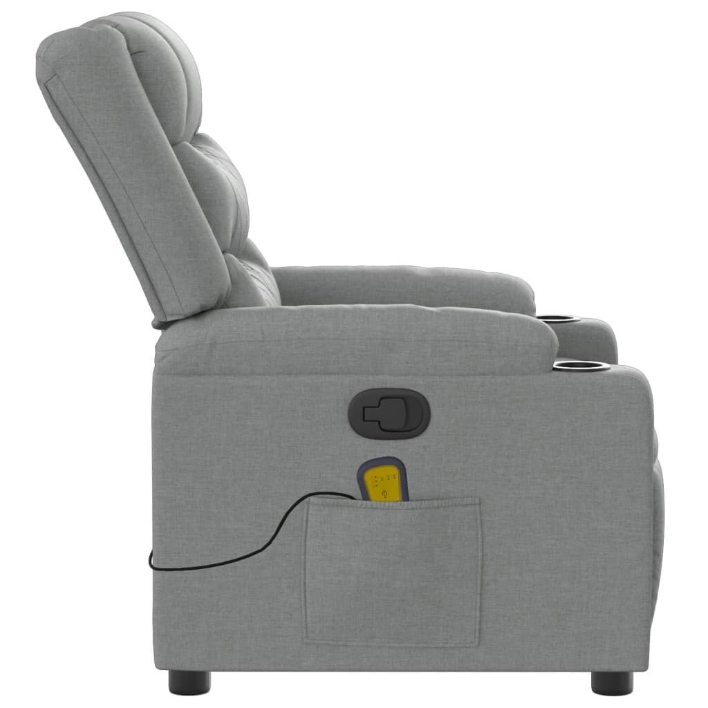 Massage Recliner Chair Light Grey Fabric Price