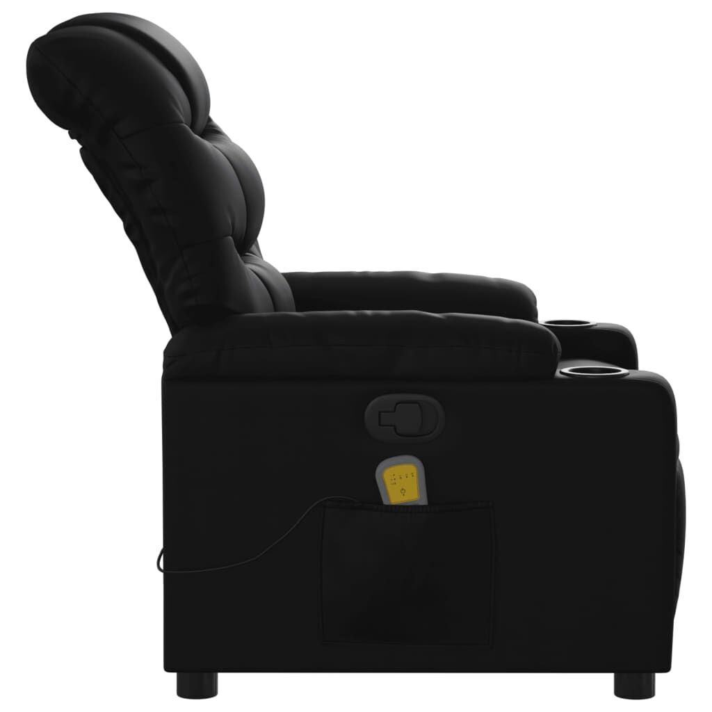 Massage Recliner Chair Black Faux Leather Price