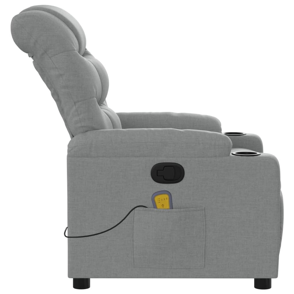 Massage Recliner Chair Light Grey Fabric Price