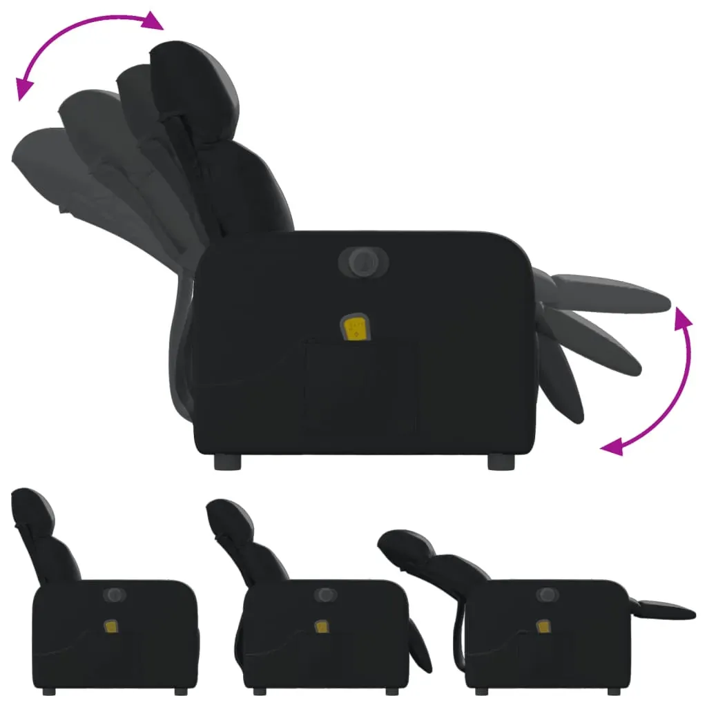 Electric Massage Recliner Chair Black Faux Leather Price