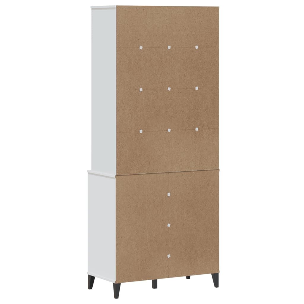 Highboard VIKEN White 80x40x190 cm Solid Wood Pine Price