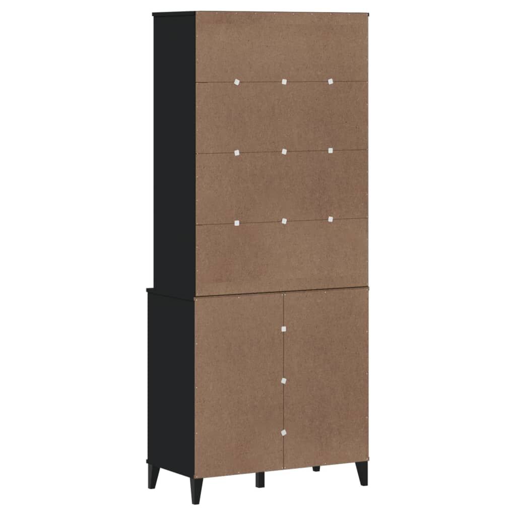 Highboard VIKEN Black 80x40x190 cm Solid Wood Pine Price