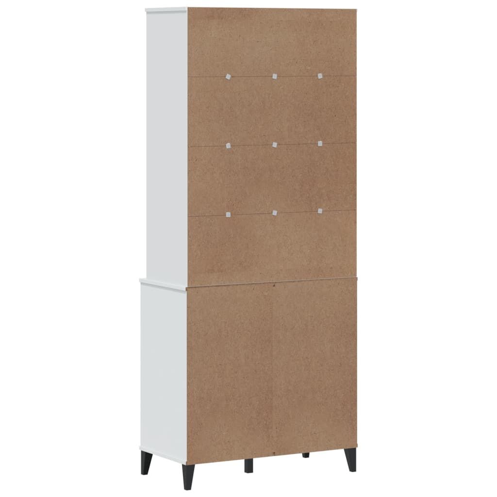 Highboard VIKEN White 80x40x190 cm Solid Wood Pine Price