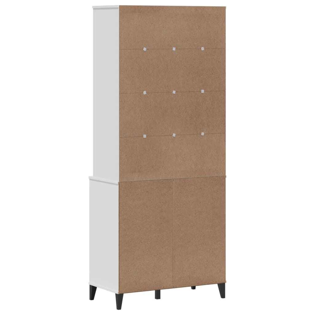 Highboard VIKEN White 80x40x190 cm Solid Wood Pine Price