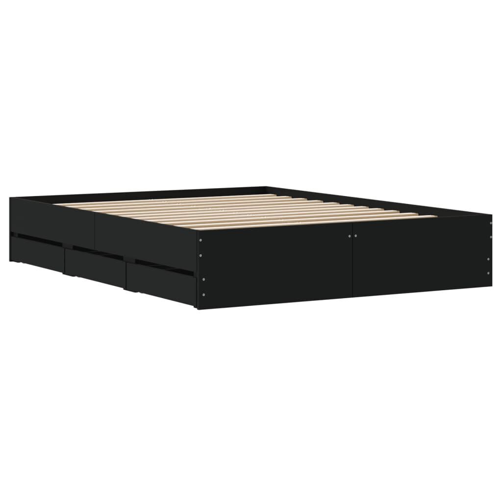 Bed Frame with Drawers without Mattress Black 150x200 cm Price