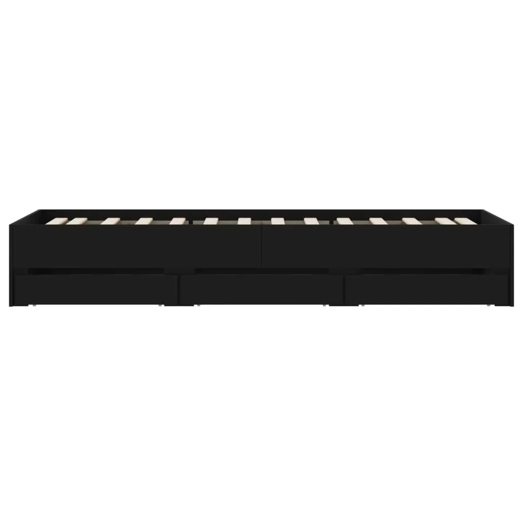 Bed Frame with Drawers without Mattress Black 90x190 cm Price