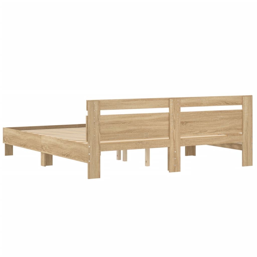 Bed Frame without Mattress Sonoma Oak 183x203 cm King Price