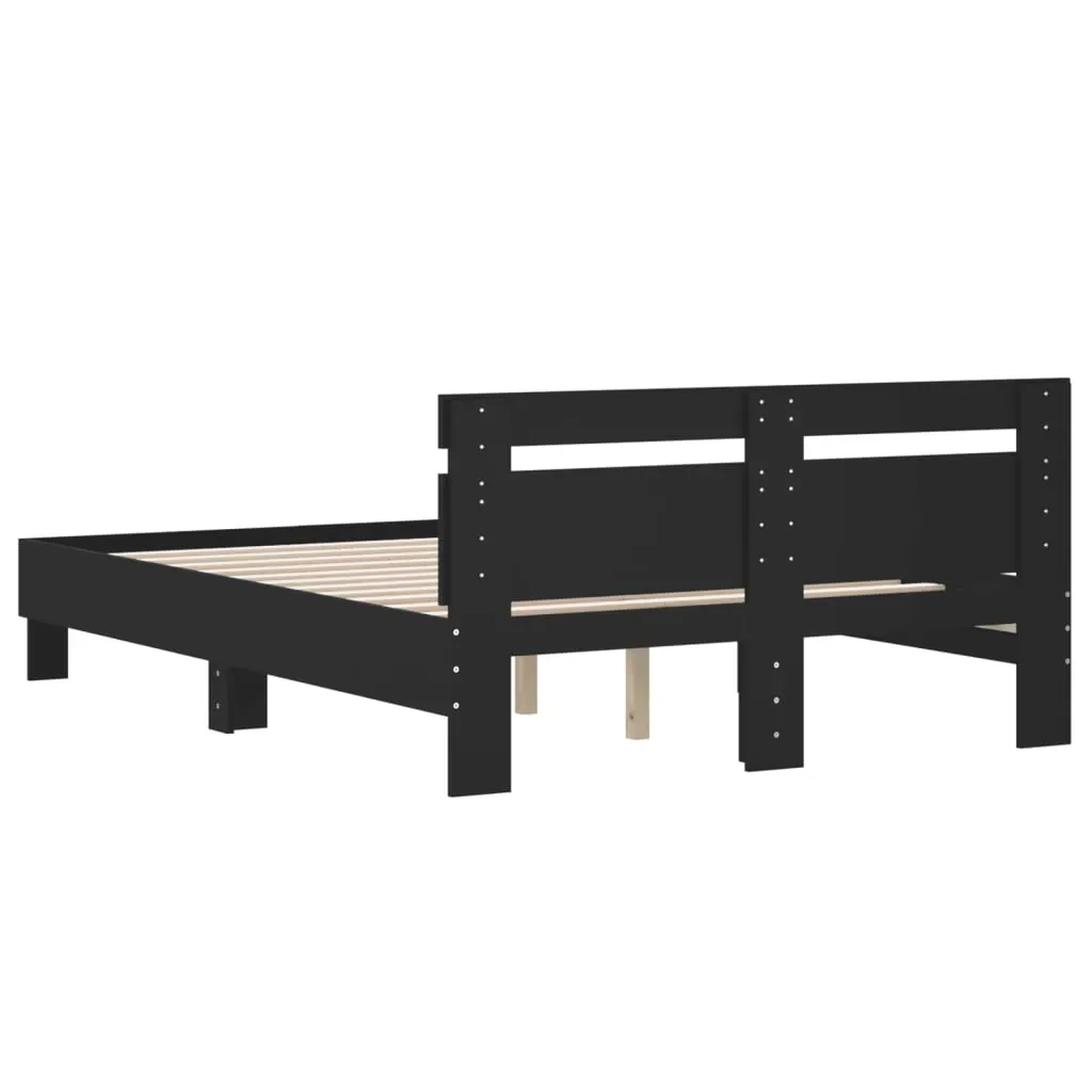 Bed Frame without Mattress Black 135x190 cm Price