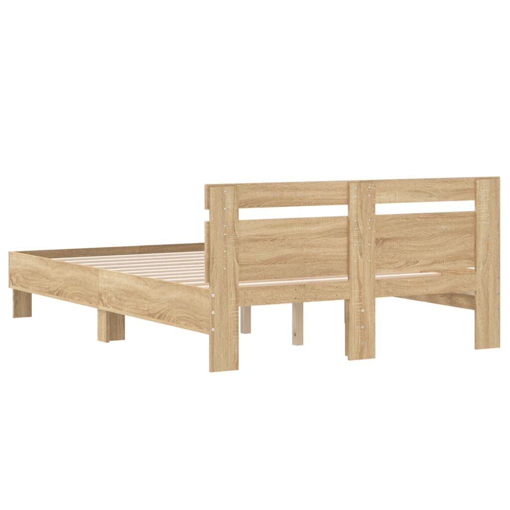 Bed Frame without Mattress Sonoma Oak 135x190 cm Price