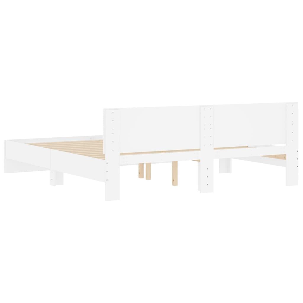 Bed Frame without Mattress White 183x203 cm King Price