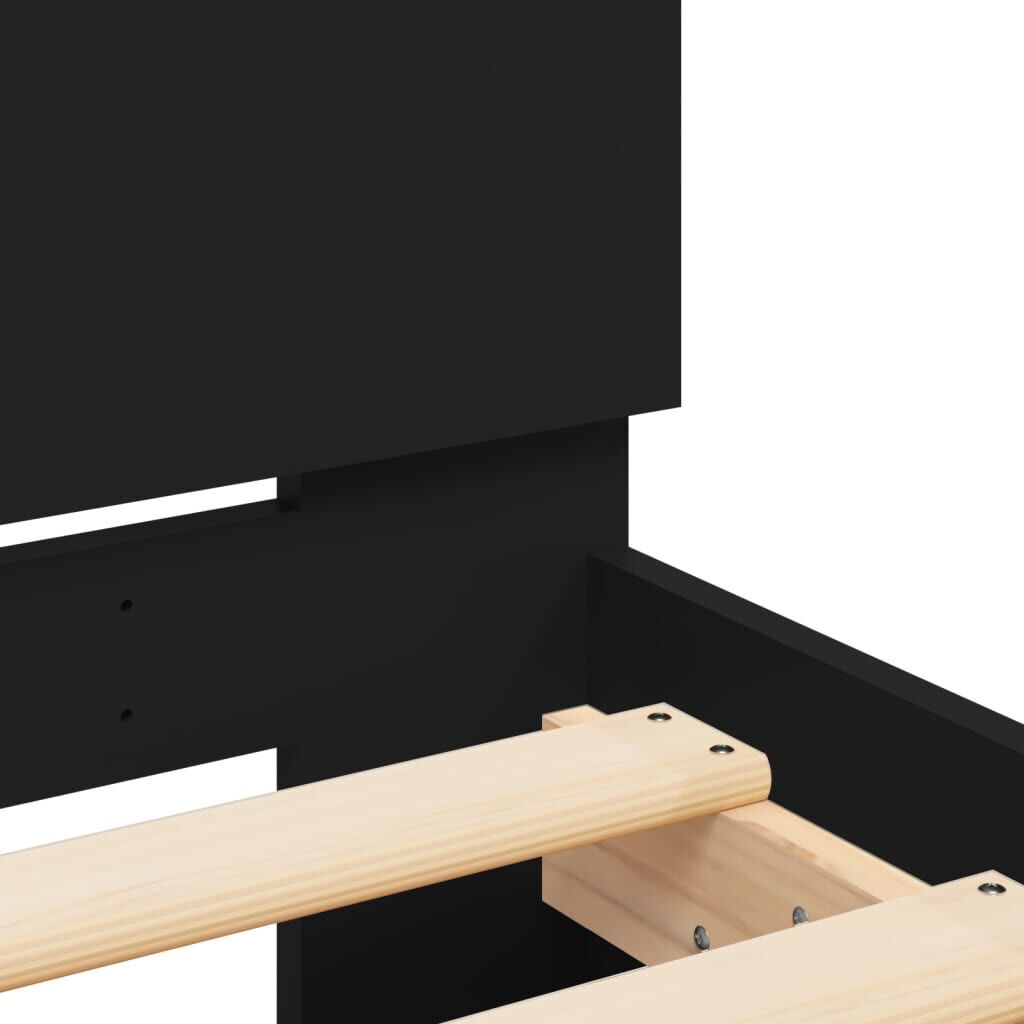 Bed Frame without Mattress Black 135x190 cm Price