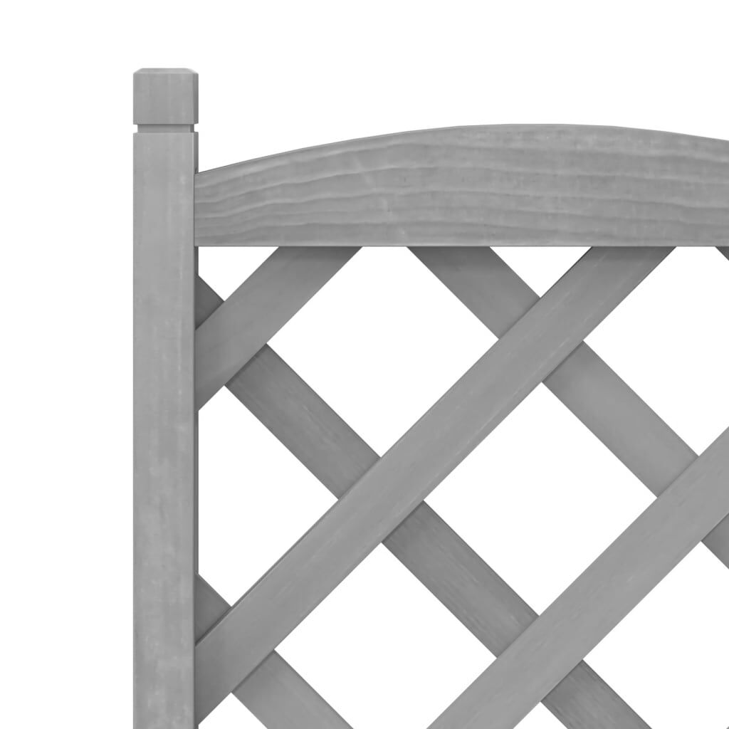 Planter with Trellis and Wheels Grey Solid Wood Fir Price